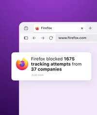 Firefox blocked 1675 tracking attempts from 37 companies